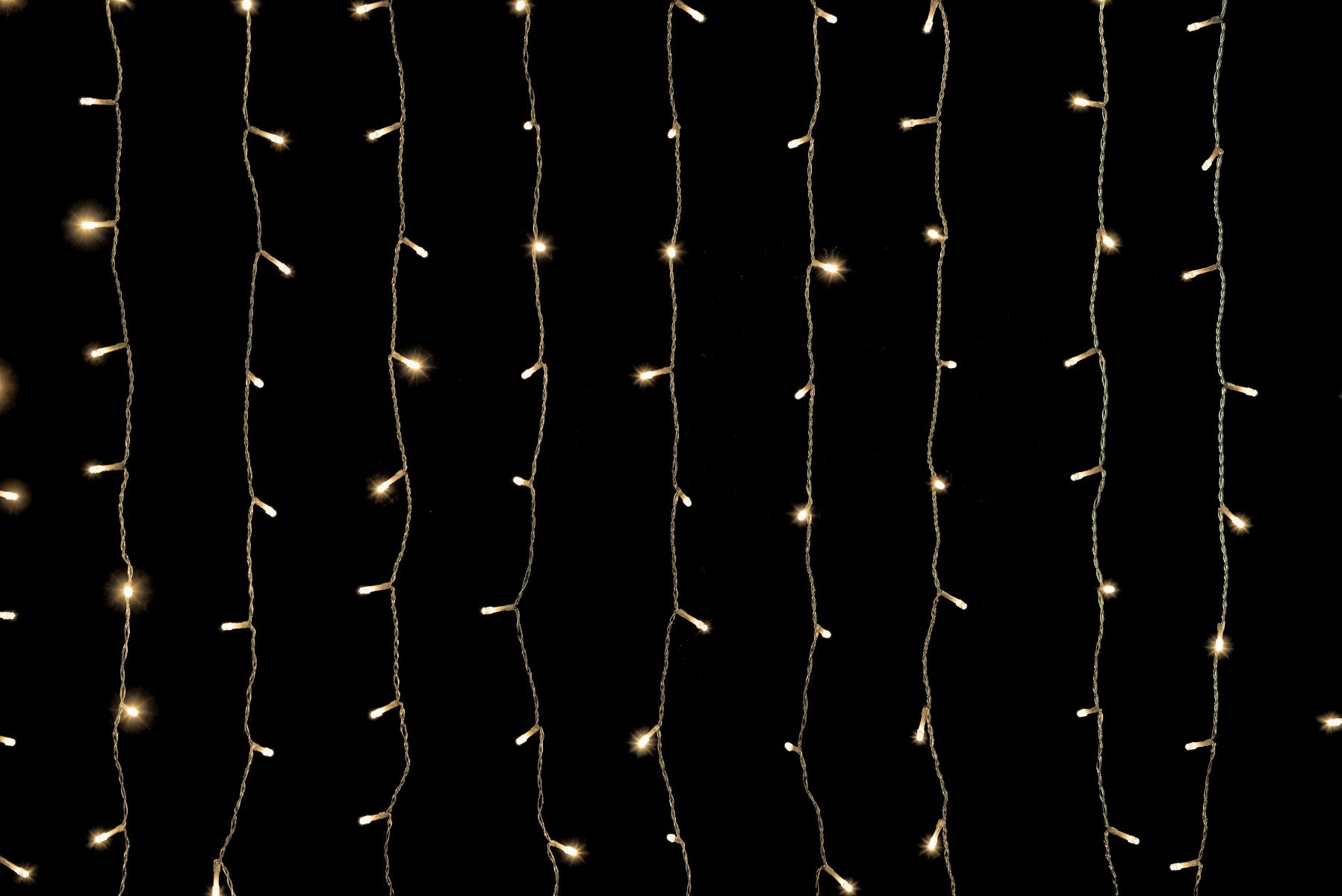 Crystalline toldhat� LED f�nyf�gg�ny 2,0 x 2,5 m, 500 db meleg feh�r LED, �tl�tsz� k�bel